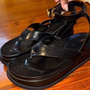 ZARA Black Leather Women's Sandals